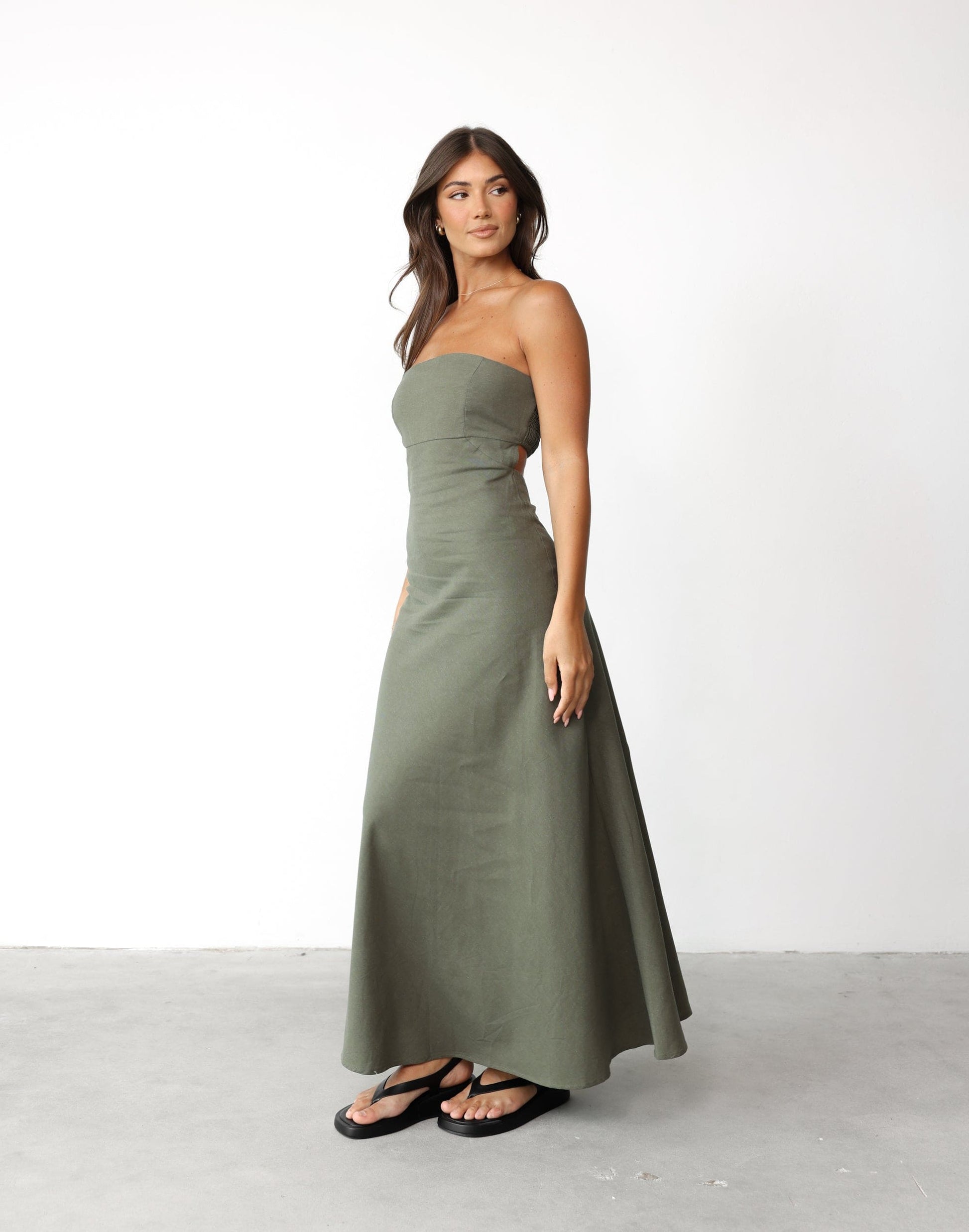 Annelise Maxi Dress (Khaki)