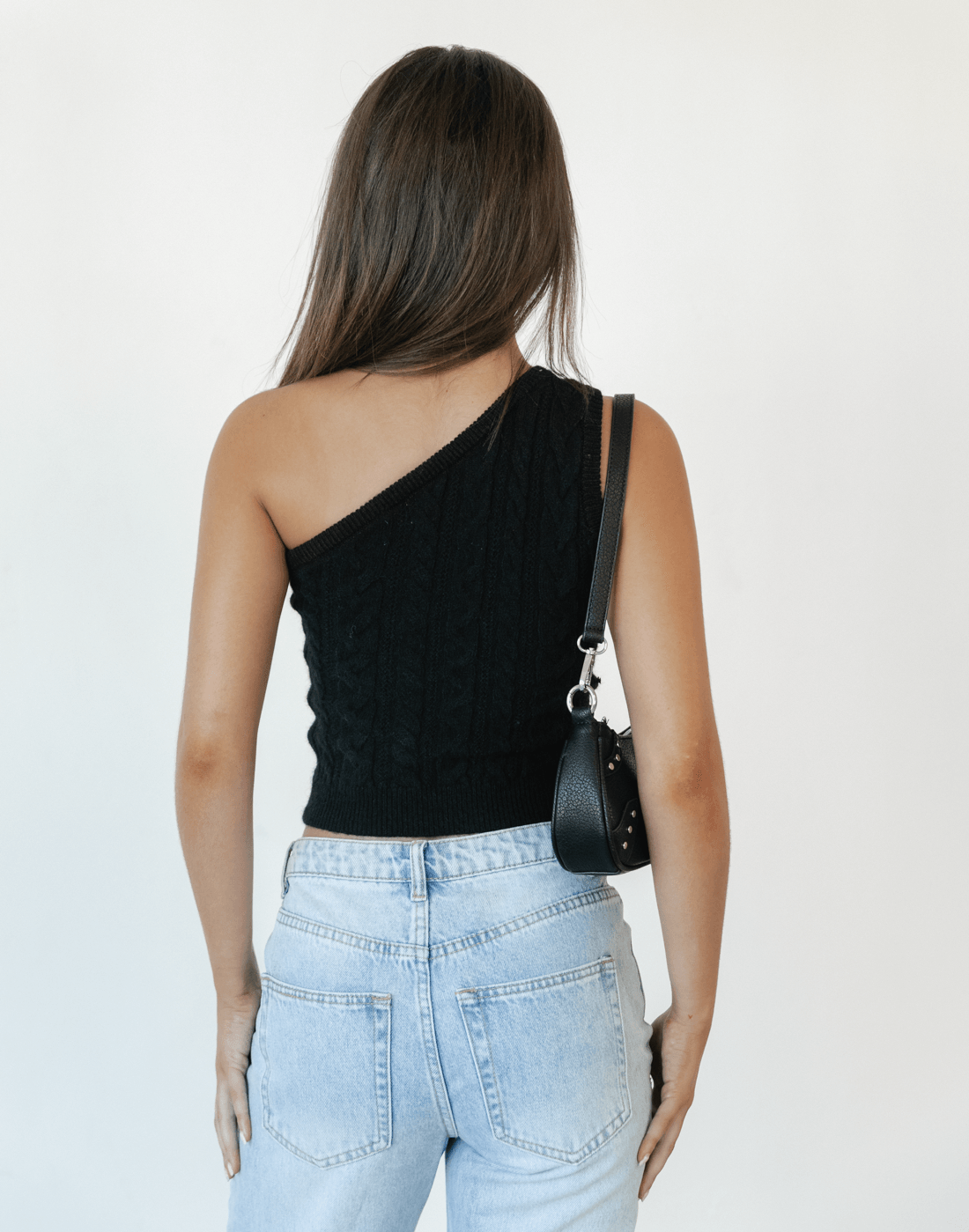 Kiara One Shoulder Top (Black)